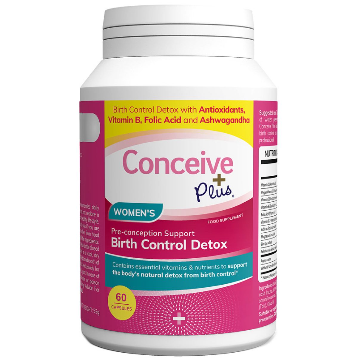 Pre-Order | Arrives in 5–10 Days – CONCEIVE PLUS BIRTH CONTROL DETOX, 60 CAPSULES