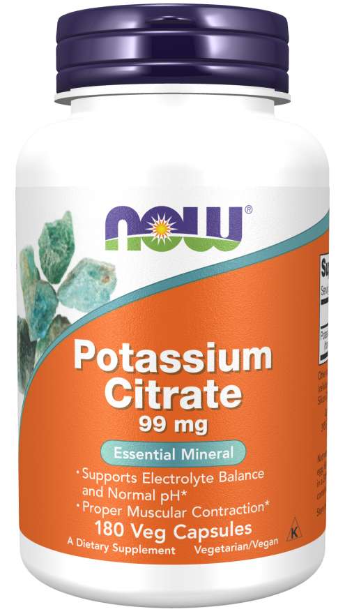 NOW POTASSIUM CITRATE 99MG, 180 CAPSULES