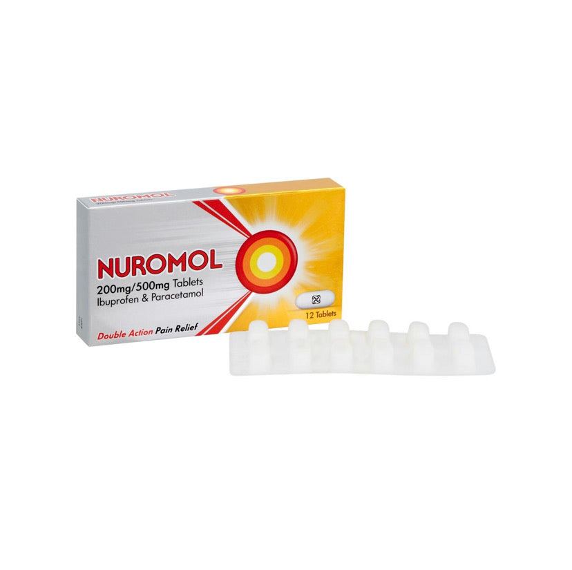 NUROMOL 200MG/500MG  - 12 TABS - E-Pharmacy Ghana