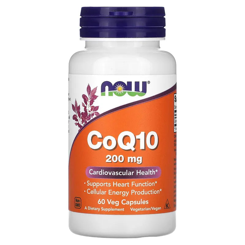 NOW COQ10 200MG, 60 VEG CAPSULES
