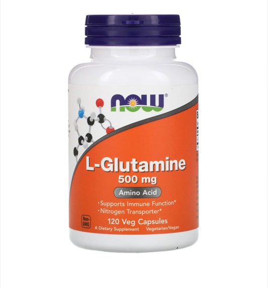NOW L-GLUTAMINE 500MG, 120 VEG CAPSULES