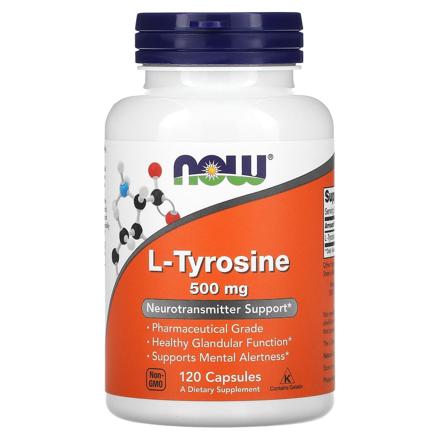 NOW L-TYROSINE 500MG, 120 CAPSULES