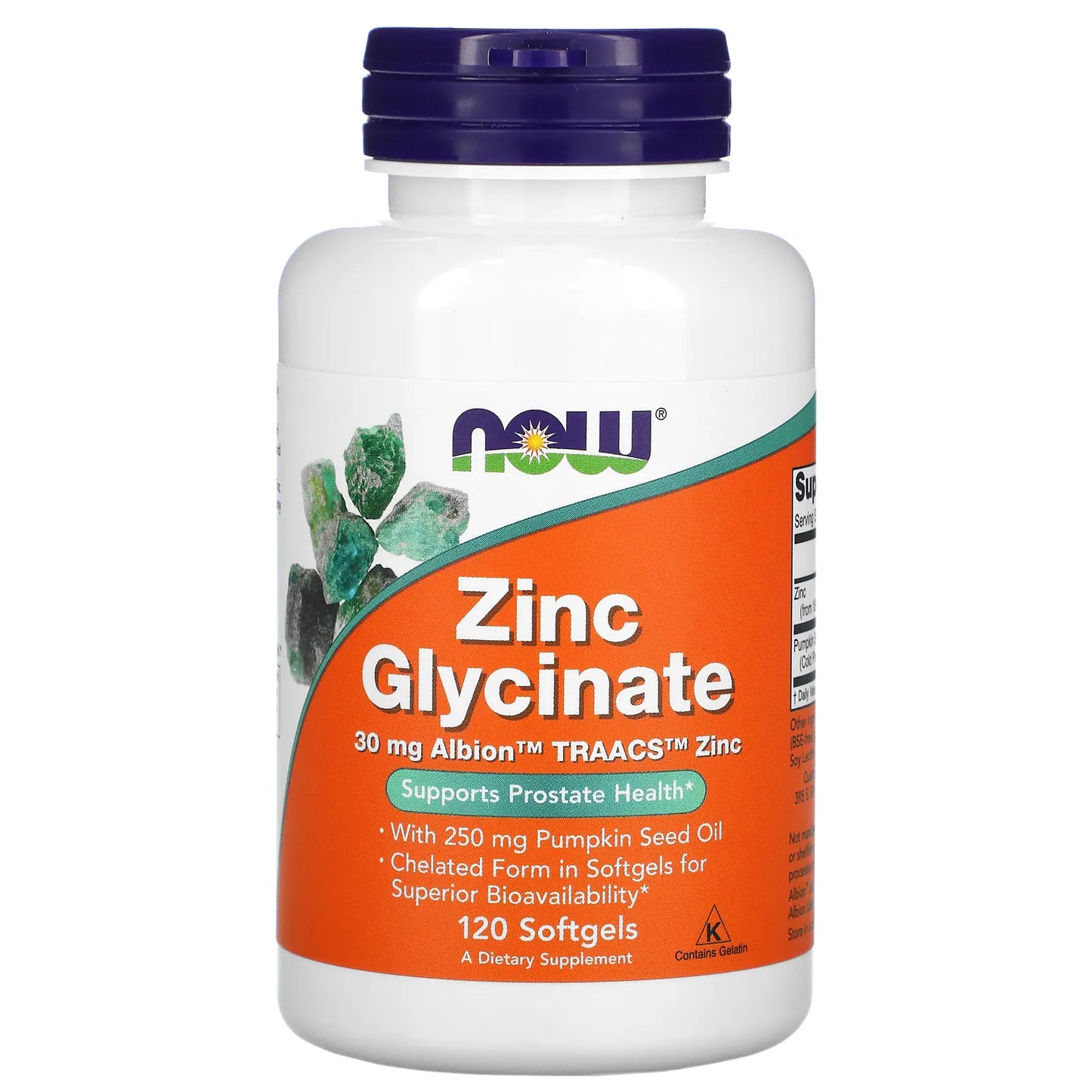 NOW ZINC GLYCINATE, 120 SOFTGELS