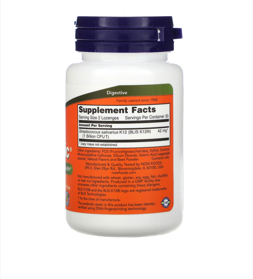 NOW ORALBIOTIC, 60 LOZENGES