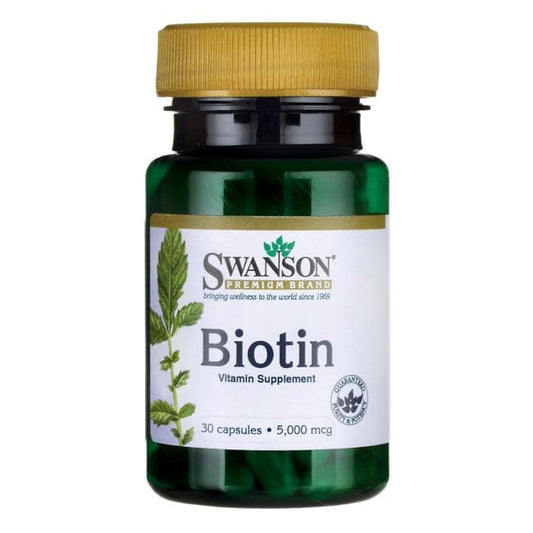 Pre-Order | Arrives in 5–10 Days – SWANSON BIOTIN 5,000MCG, 30 CAPSULES