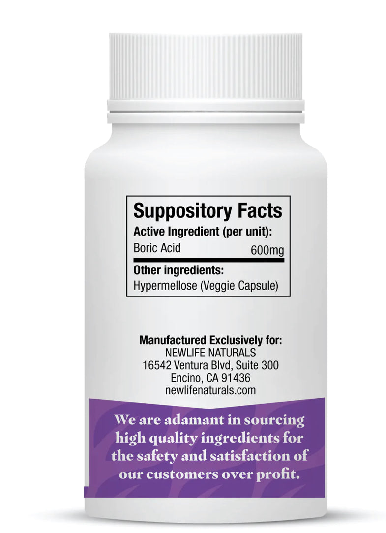 NEWLIFE BORIC ACID, 30 VAGINAL SUPPOSITORIES