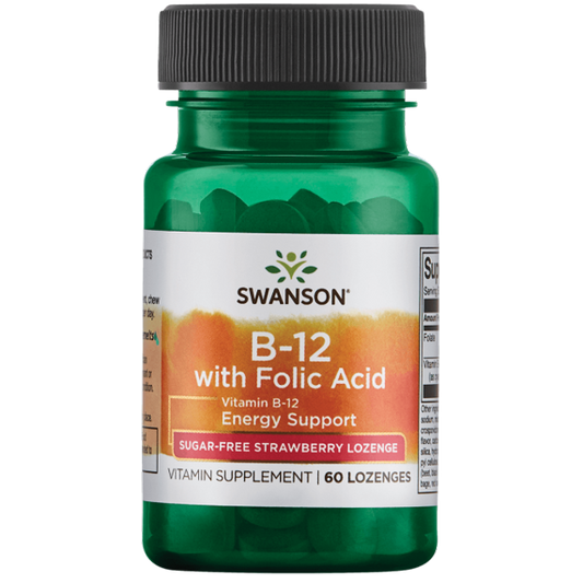 Pre-Order | Arrives in 5–10 Days – SWANSON B-12 WITH FOLIC ACID, 60 LOZENGES