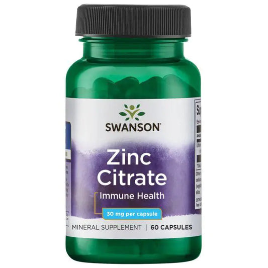 Pre-Order | Arrives in 5–10 Days – SWANSON ZINC (CITRATE) 30MG, 60 CAPSULES
