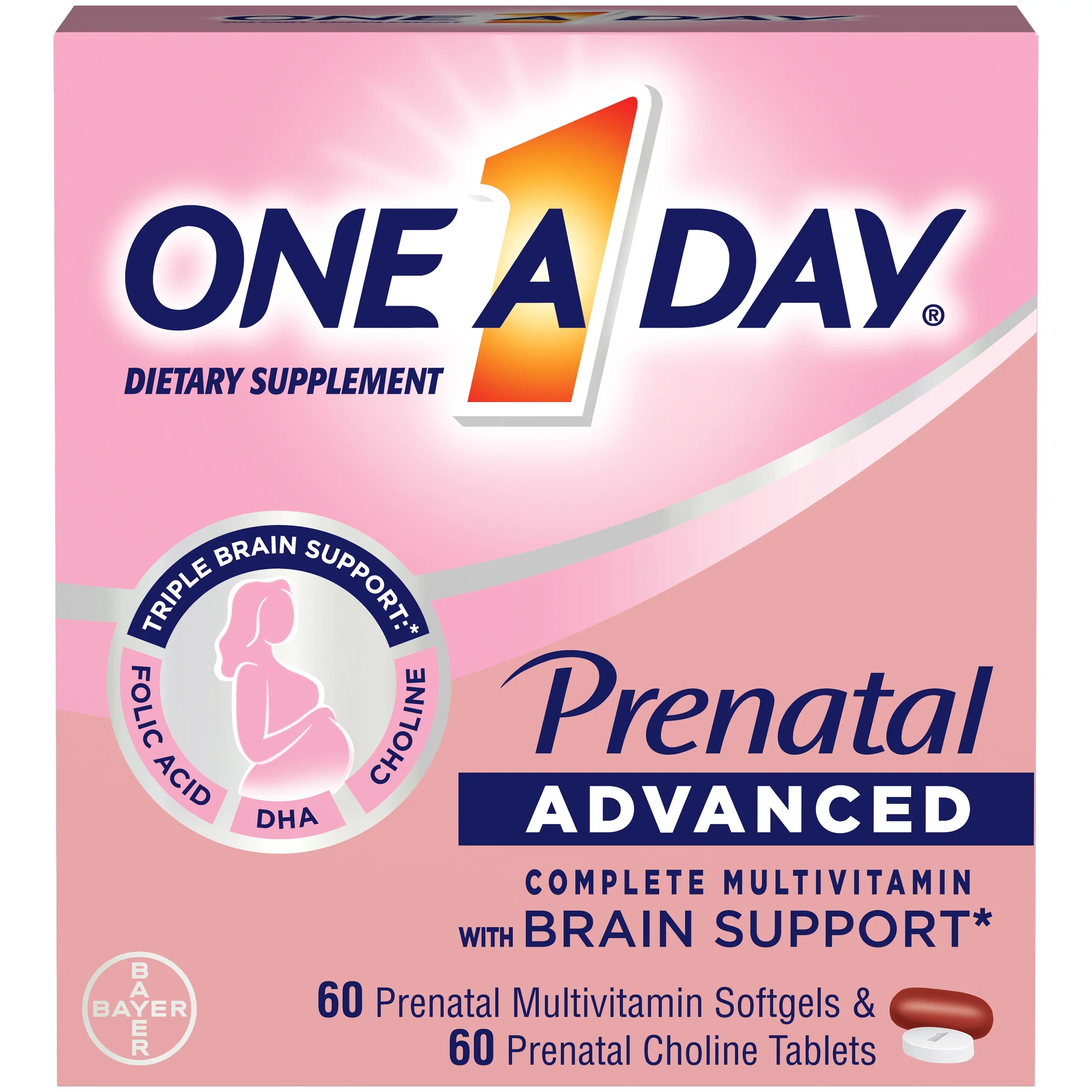 One A Day Prenatal Advanced Complete Multivitamin – Brain & Prenatal ...