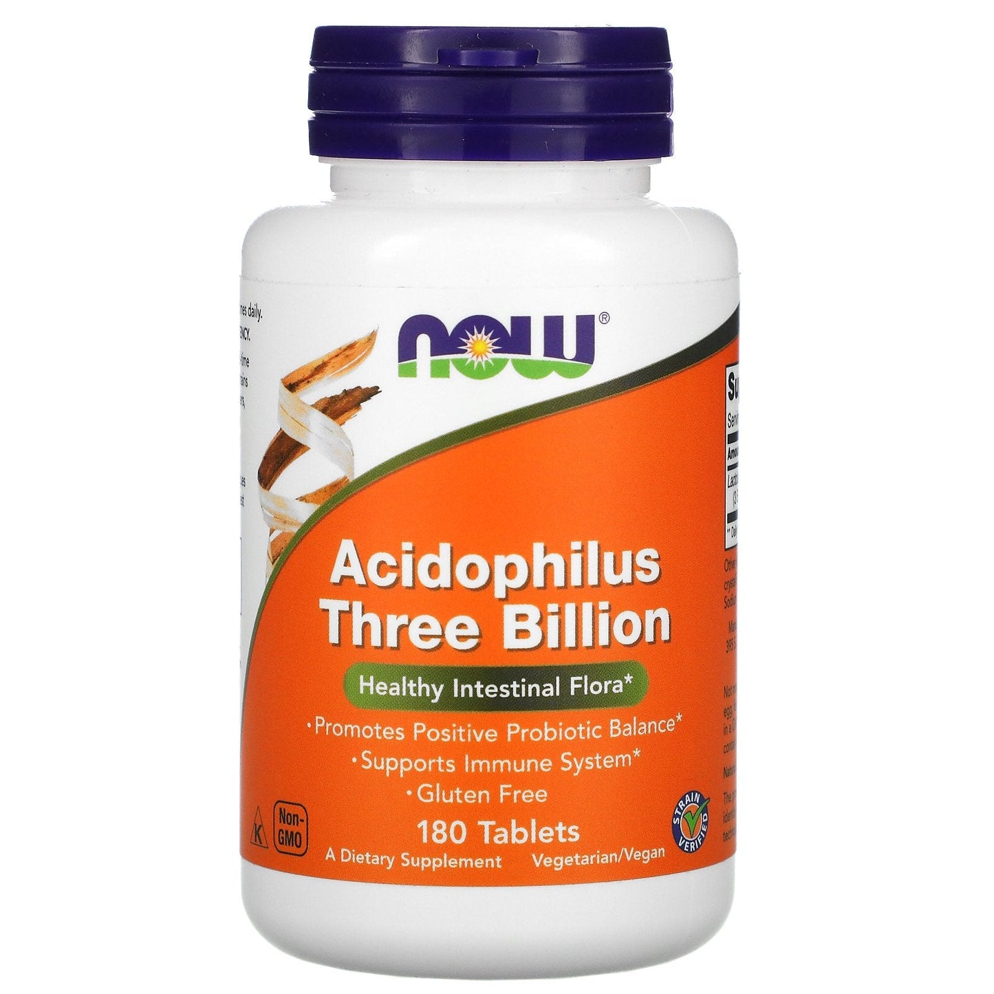 NOW ACIDOPHILUS THREE BILLION, 180 TABLETS