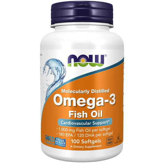 NOW OMEGA-3 FISH OIL, 100 SOFTGELS