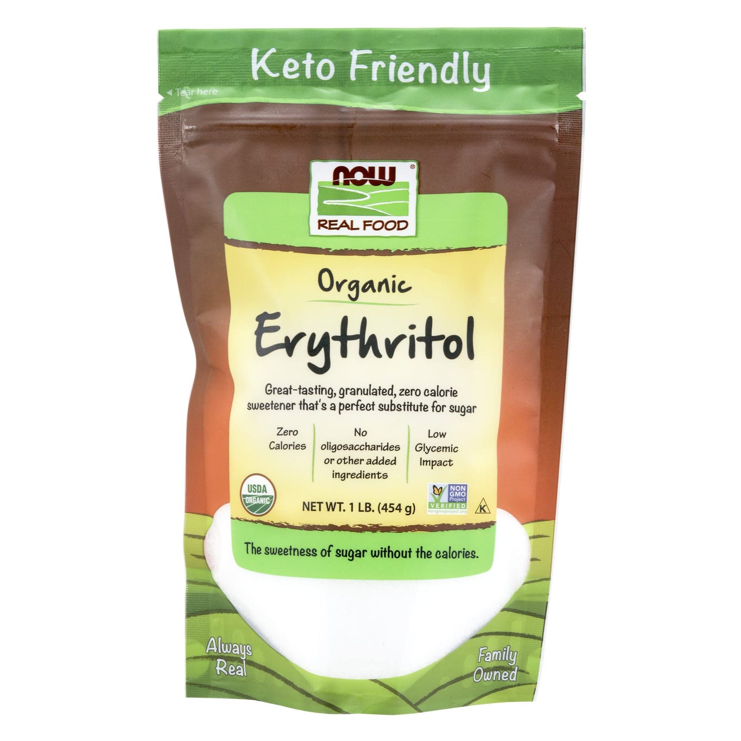 NOW REAL FOOD ERYTHRITOL 454G
