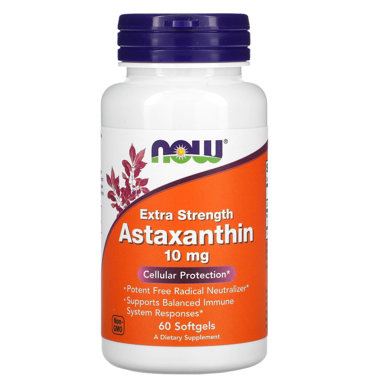 NOW ASTAXANTHIN 10MG, 60 SOFTGELS