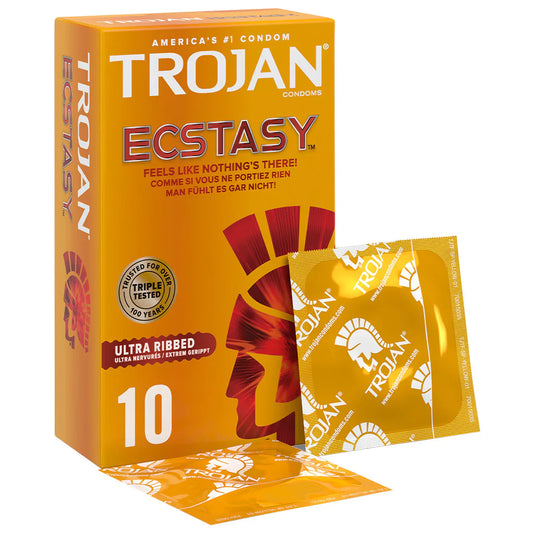 TROJAN ECSTASY, 10 CONDOMS