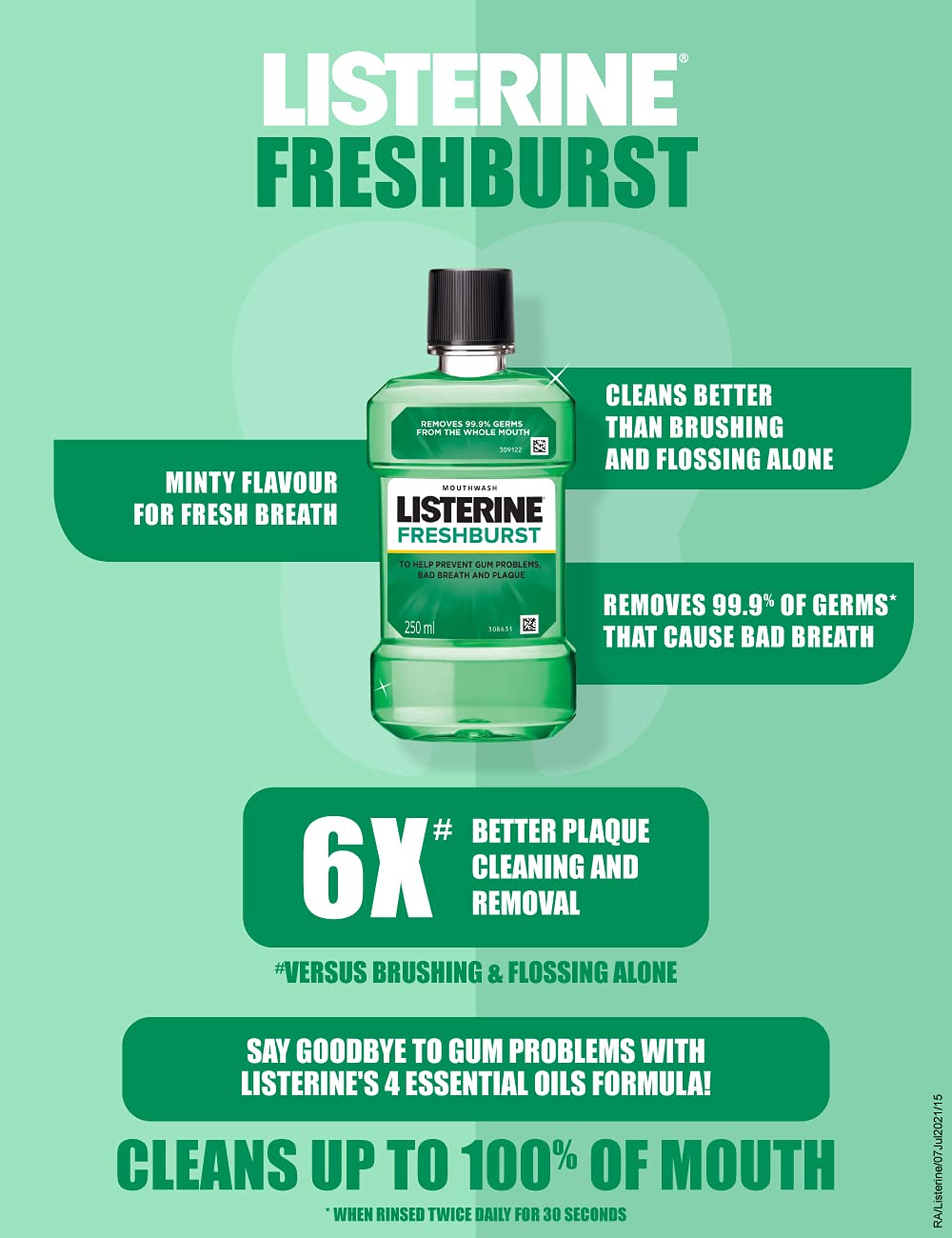LISTERINE FRESH BURST MOUTHWASH