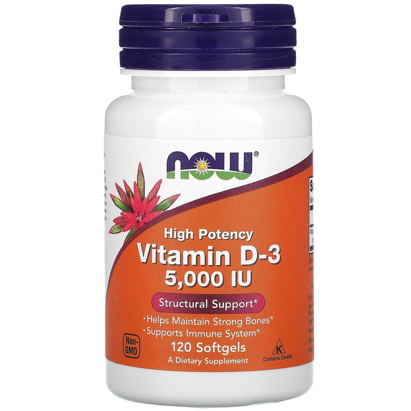 NOW VITAMIN D-3 5,000IU, 120 SOFTGELS