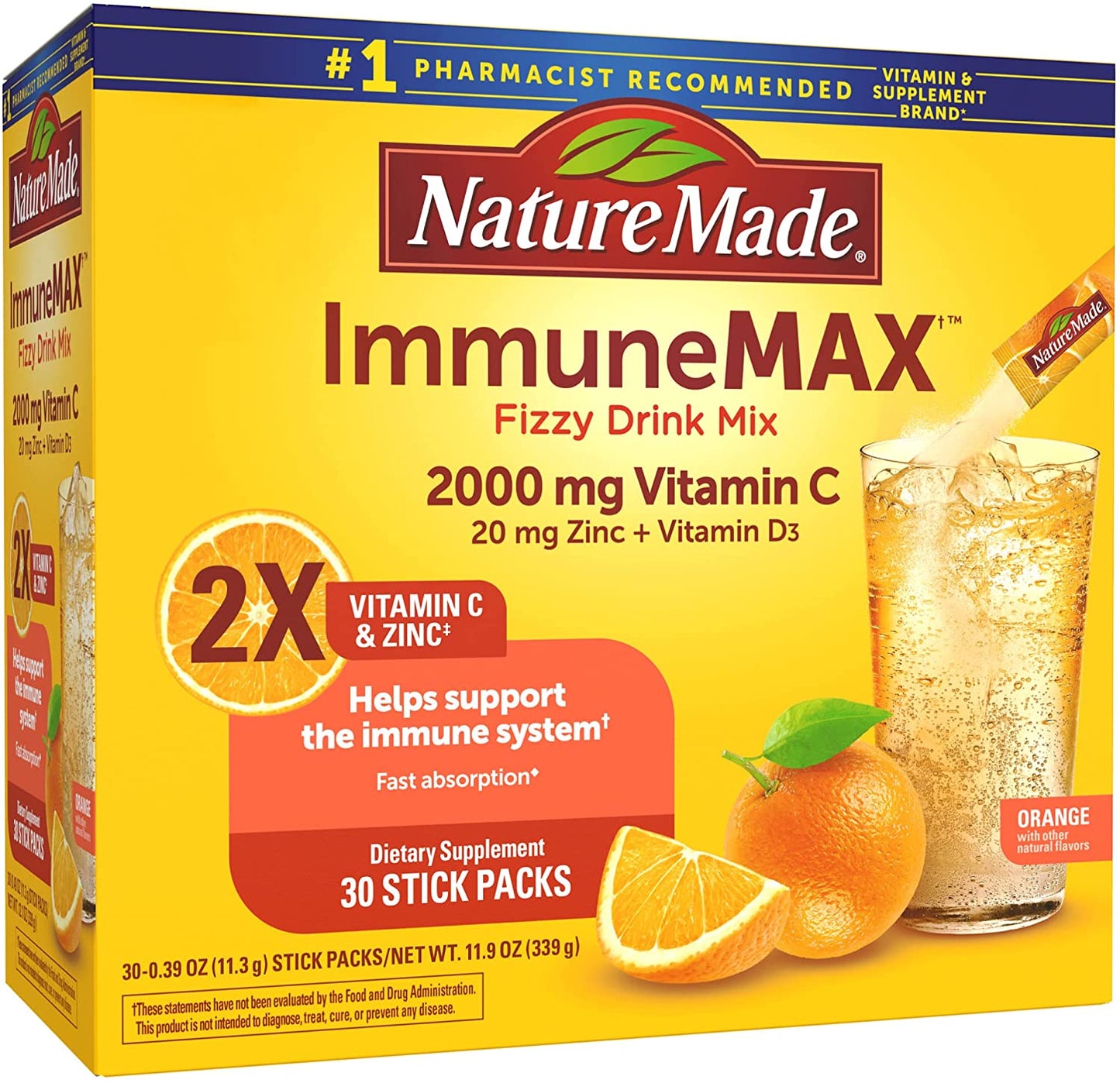 NATURE MADE IMMUNEMAX 2000MG VITAMIN C FIZZY DRINK MIX