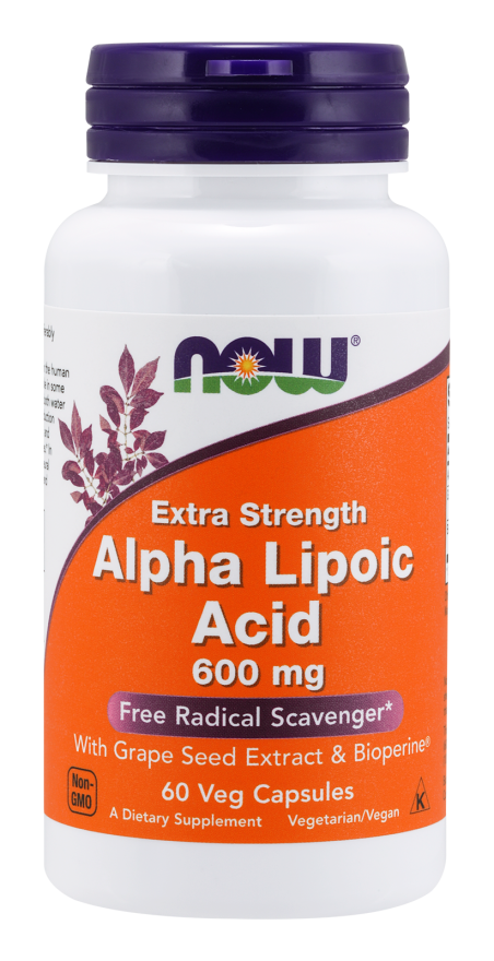 NOW ALPHA LIPOIC ACID 600MG, 60 VEG CAPSULES