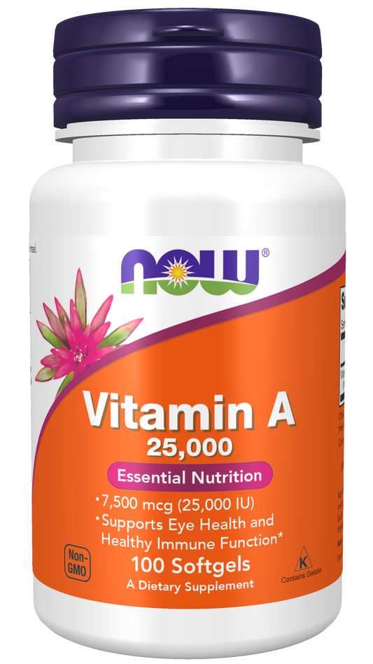 NOW VITAMIN A 25,000, 100 SOFTGELS