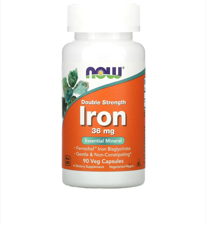NOW IRON 36MG, 90 VEG CAPSULES