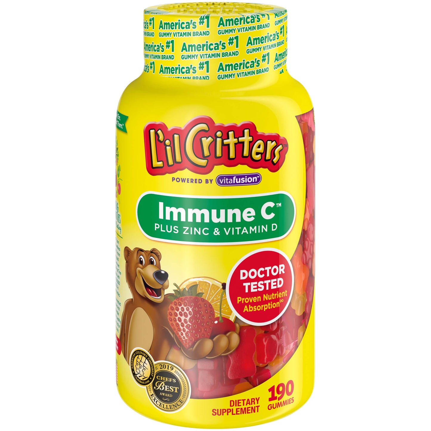 L’IL CRITTERS GUMMIES IMMUNE C PLUS ZINC & VITAMIN D, 190 GUMMIES