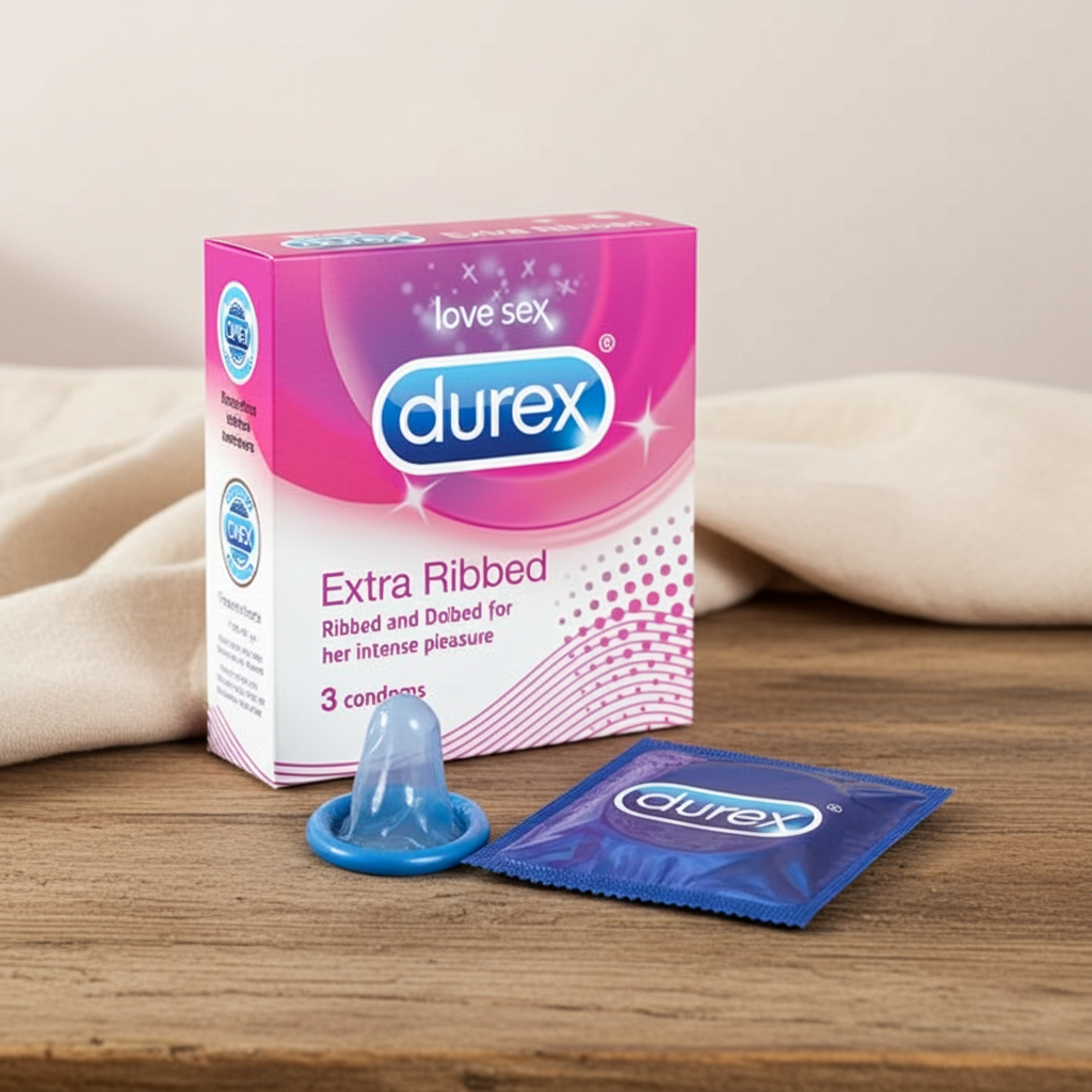 DUREX EXTRA RIBBED 3 CONDOMS